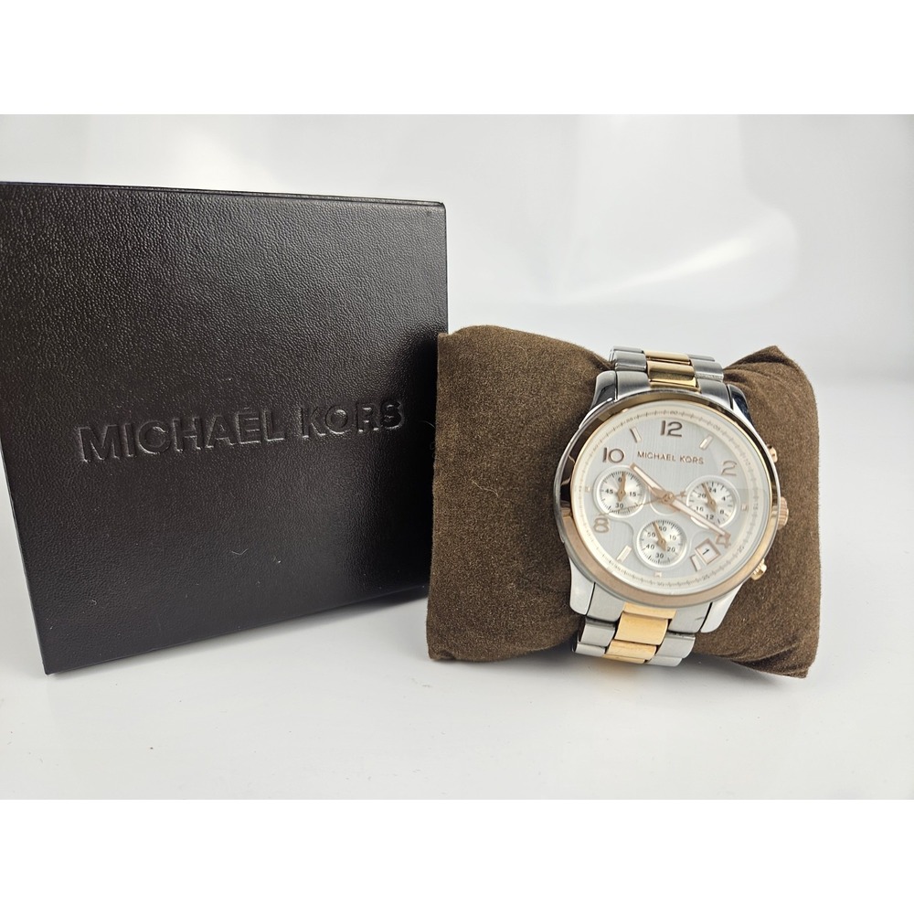 MICHAEL KORS Chronograph Womens Stainless Steel MK-5315 Watch Runs w/Box‎ Links - Picture 5 of 7